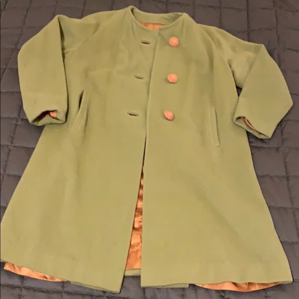Vintage pea green coat size 10/12